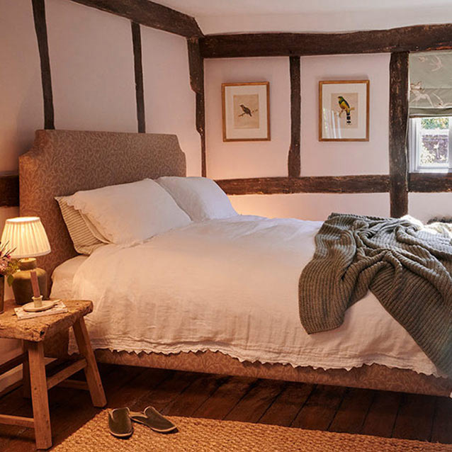 Shoreditch King Bed in V&A Drawn to Nature Collection Oak Tree Natural